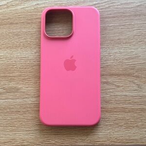 Apple Coral Silicone iPhone 15 pro max  Case